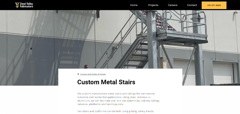 Steel Valley Fabricators LLC Official Website Capture