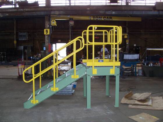 Image of stairs with a vibrant color scheme and safe design