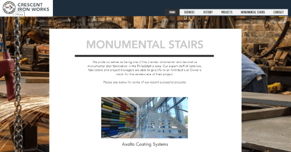 Crescent Iron Works Official Website Capture