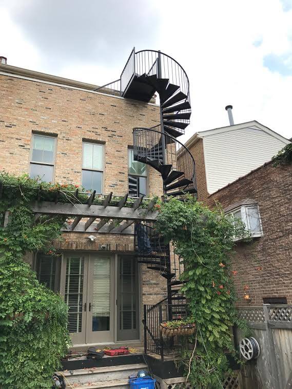 Installation example of GF Steel Works Wrought Iron Spiral Stairs